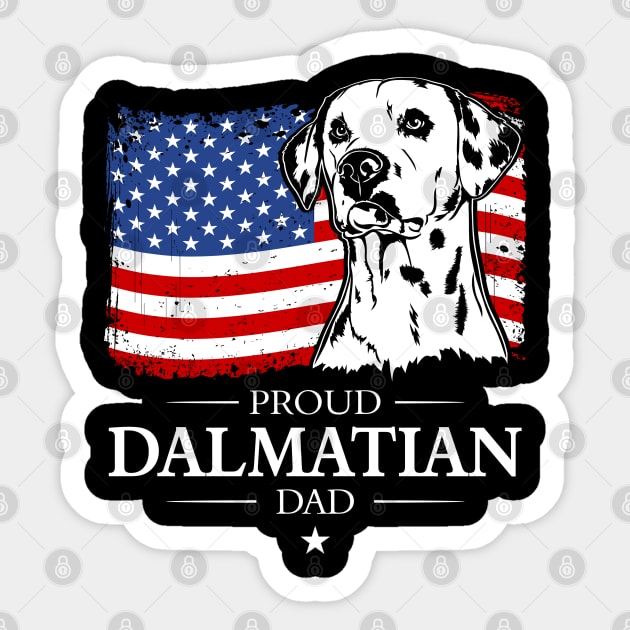 Proud Dalmatian Dad American Flag patriotic dog Sticker by wilsigns